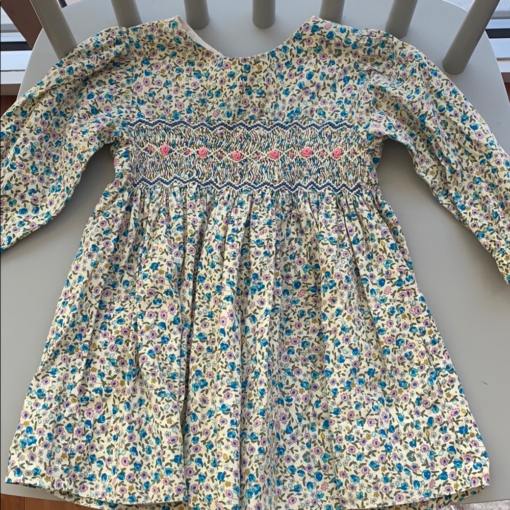 Flowered smocked dress